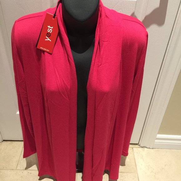 Yest Yessica Ladies Short Cardigan Sweater Cerise Pink 80474B Various Sizes - Picture 8 of 16